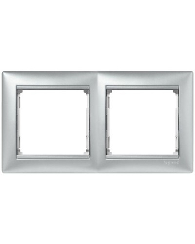 Рамка 2 поста горизонтальный монтаж алюминий Valena Legrand 770152 в Кирове Аксессуары для кабель-канала Pintop.ru