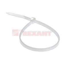 Хомут-стяжка нейлоновый 4х200 мм белый (100шт/уп) REXANT 07-0200